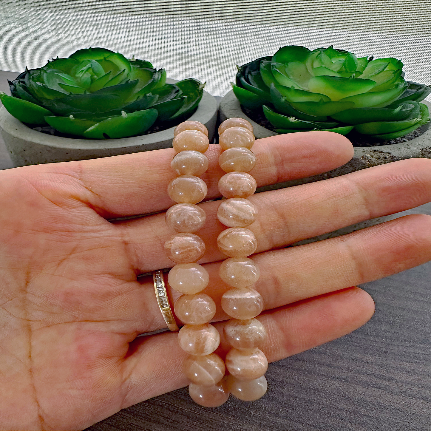 Peach Moonstone Bracelet
