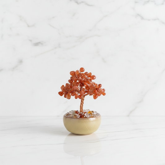 Carnelian Crystal Mini Tree - Marble