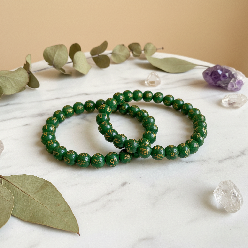 Jade Om Engraved Bracelet Product Image